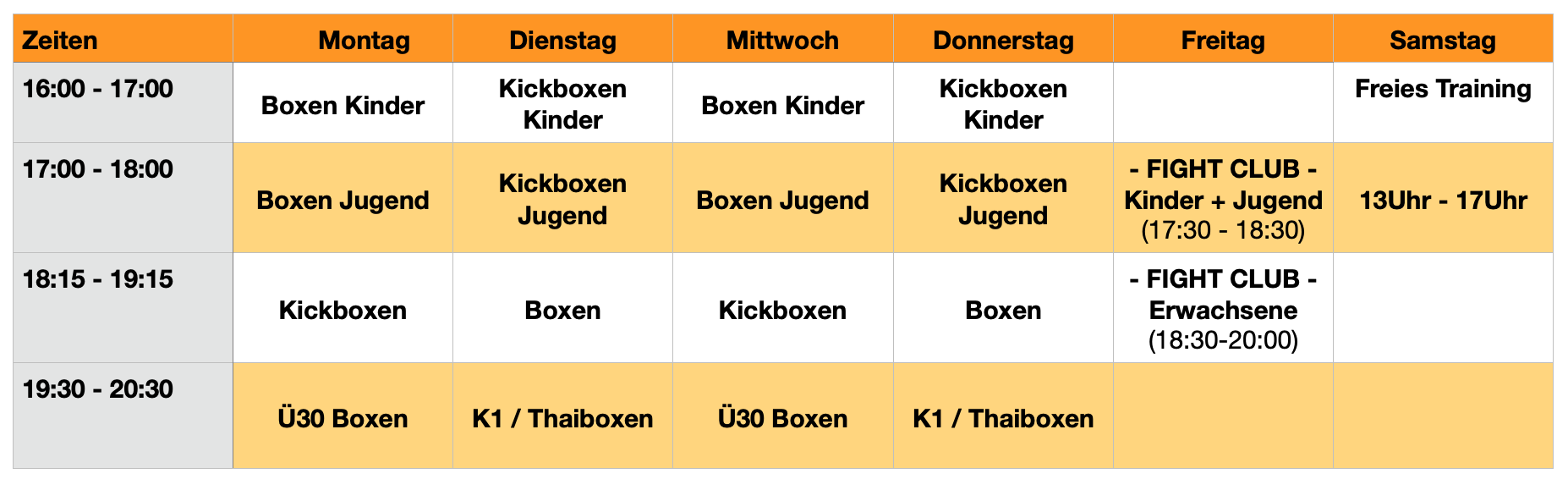 Trainingsplan ab Juni 2020